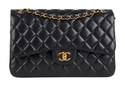 Jumbo Classic Double Flap, Leather, Black, 19836570 (2014), AC/B, 2*